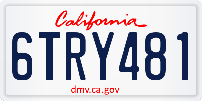 CA license plate 6TRY481