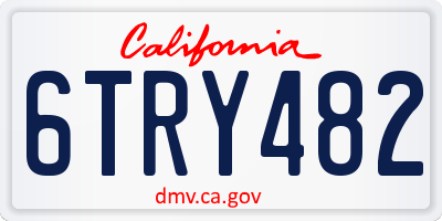 CA license plate 6TRY482