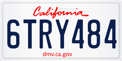 CA license plate 6TRY484