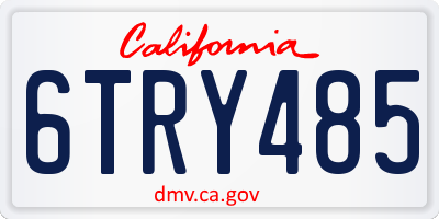 CA license plate 6TRY485