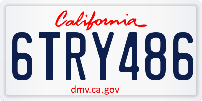 CA license plate 6TRY486