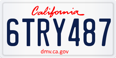 CA license plate 6TRY487