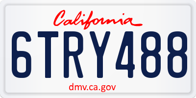 CA license plate 6TRY488