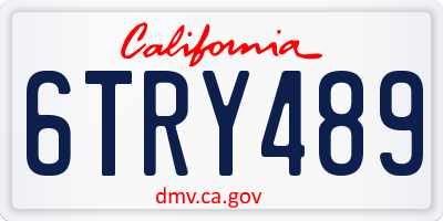 CA license plate 6TRY489