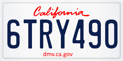 CA license plate 6TRY490