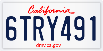 CA license plate 6TRY491