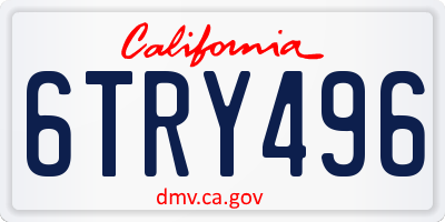 CA license plate 6TRY496