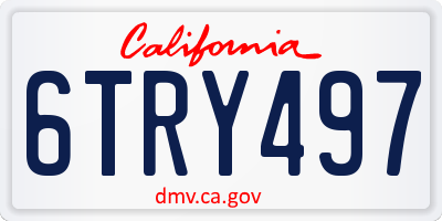 CA license plate 6TRY497