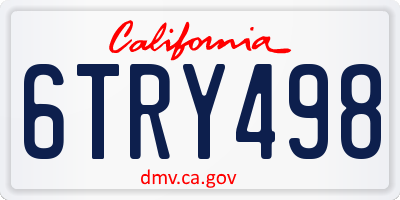 CA license plate 6TRY498