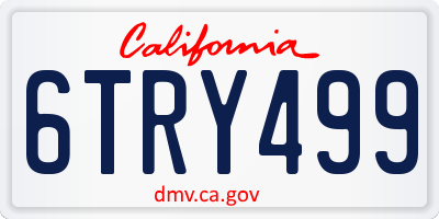 CA license plate 6TRY499