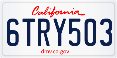CA license plate 6TRY503