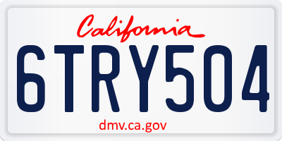 CA license plate 6TRY504