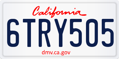 CA license plate 6TRY505