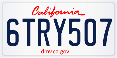 CA license plate 6TRY507