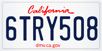 CA license plate 6TRY508