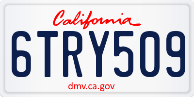CA license plate 6TRY509