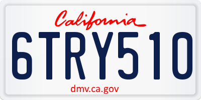 CA license plate 6TRY510