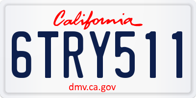 CA license plate 6TRY511