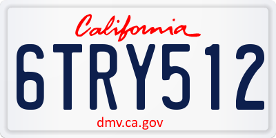 CA license plate 6TRY512