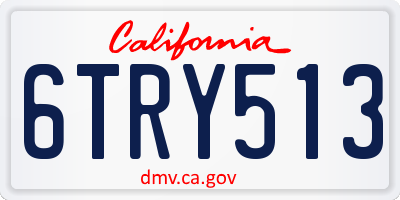 CA license plate 6TRY513