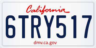 CA license plate 6TRY517