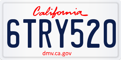 CA license plate 6TRY520