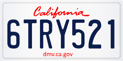 CA license plate 6TRY521