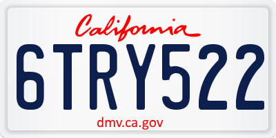 CA license plate 6TRY522
