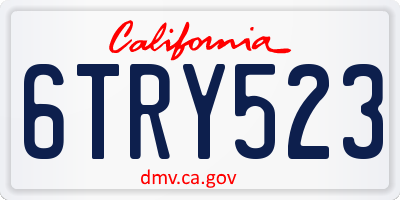 CA license plate 6TRY523