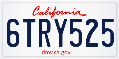 CA license plate 6TRY525