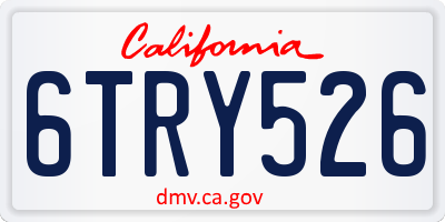 CA license plate 6TRY526
