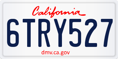 CA license plate 6TRY527