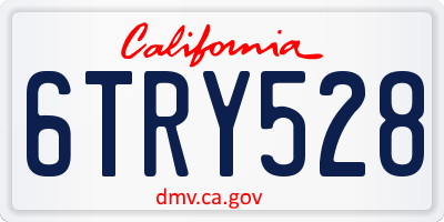 CA license plate 6TRY528