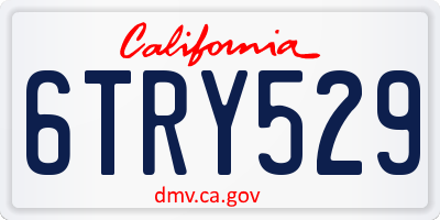CA license plate 6TRY529