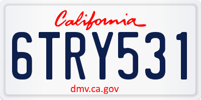 CA license plate 6TRY531