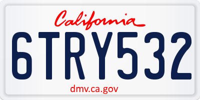 CA license plate 6TRY532
