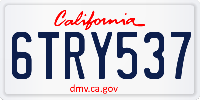 CA license plate 6TRY537