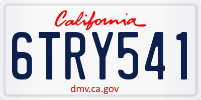 CA license plate 6TRY541