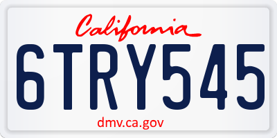 CA license plate 6TRY545