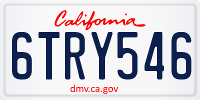 CA license plate 6TRY546