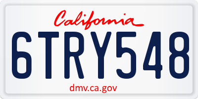CA license plate 6TRY548