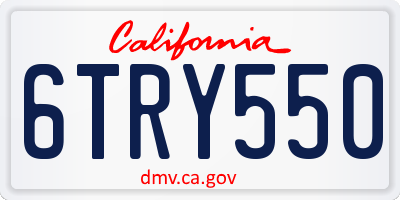 CA license plate 6TRY550