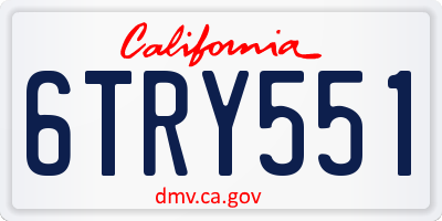 CA license plate 6TRY551