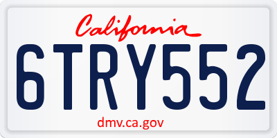 CA license plate 6TRY552
