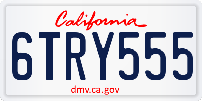 CA license plate 6TRY555