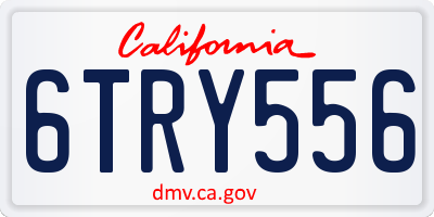 CA license plate 6TRY556