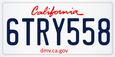 CA license plate 6TRY558