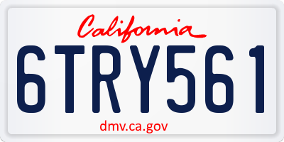 CA license plate 6TRY561