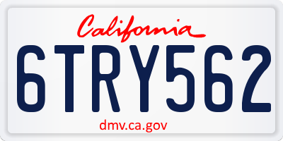 CA license plate 6TRY562