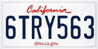 CA license plate 6TRY563